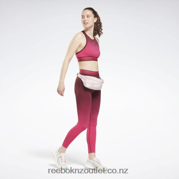 Maroon/Pursuit Pink 2B4626882 United By Fitness Seamless High Rise Leggings Reebok Women