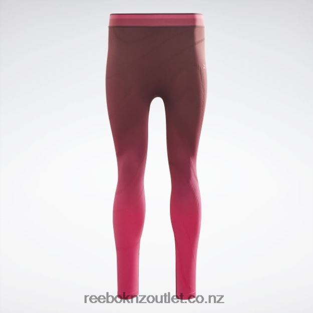 Maroon/Pursuit Pink 2B4626882 United By Fitness Seamless High Rise Leggings Reebok Women