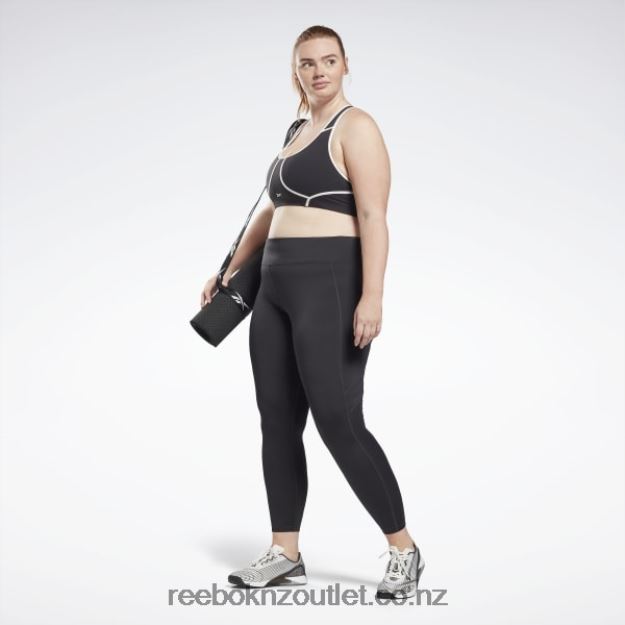 Night Black 2B4626777 Workout Ready Mesh Leggings (Plus Size) Reebok Women