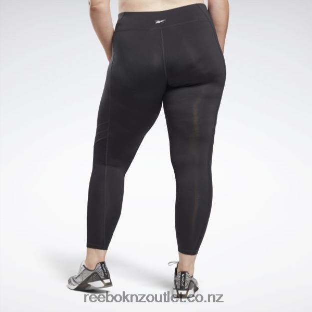 Night Black 2B4626777 Workout Ready Mesh Leggings (Plus Size) Reebok Women
