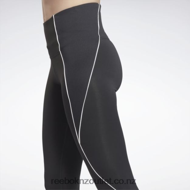 Night Black 2B4626835 Workout Ready Ribbed High-Rise Leggings Reebok Women