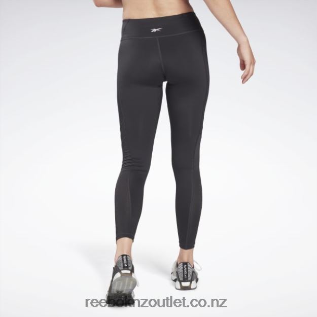 Night Black 2B4626853 Workout Ready Mesh Leggings Reebok Women