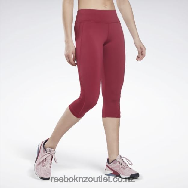 Punch Berry 2B4626992 Workout Ready Mesh Capri Leggings Reebok