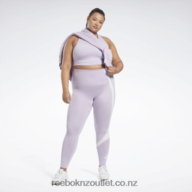 Purple Oasis 2B4626731 Workout Ready Vector Leggings (Plus Size) Reebok Women
