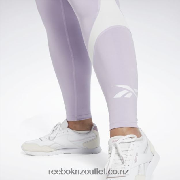 Purple Oasis 2B4626731 Workout Ready Vector Leggings (Plus Size) Reebok Women