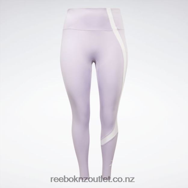 Purple Oasis 2B4626731 Workout Ready Vector Leggings (Plus Size) Reebok Women