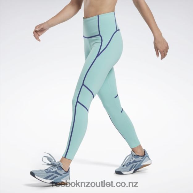 Semi Classic Teal 2B4626507 Les Mills Colorblock Leggings Reebok Women