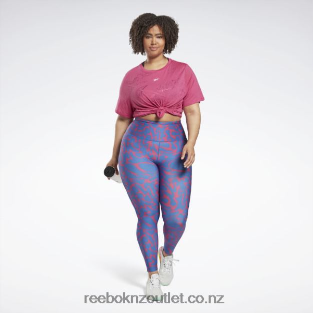 Semi Proud Pink 2B4626667 Workout Ready Printed Leggings (Plus Size) Reebok Women