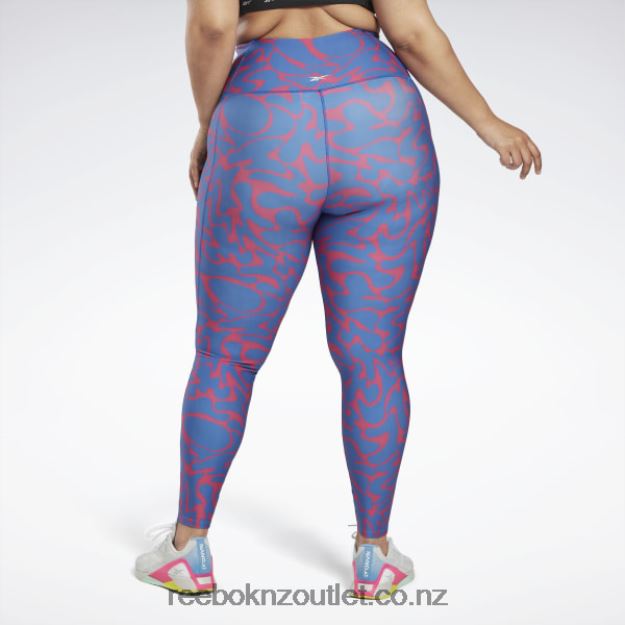Semi Proud Pink 2B4626667 Workout Ready Printed Leggings (Plus Size) Reebok Women
