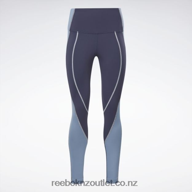 Vector Navy 2B4626634 Lux High-Rise Colorblock Leggings Reebok Women