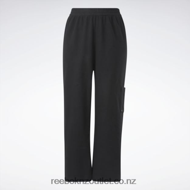 Black 2B4626730 Classics Reverse Fleece Wide Leg Pants (Plus Size) Reebok Women