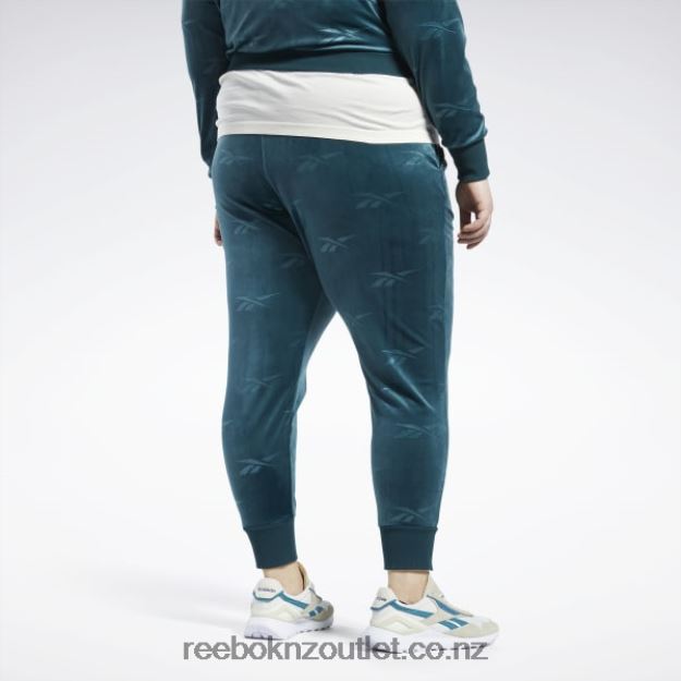Forest Green 2B4626886 Classics Energy Q4 Velour Pants (Plus Size) Reebok Women
