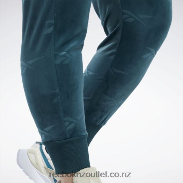 Forest Green 2B4626886 Classics Energy Q4 Velour Pants (Plus Size) Reebok Women