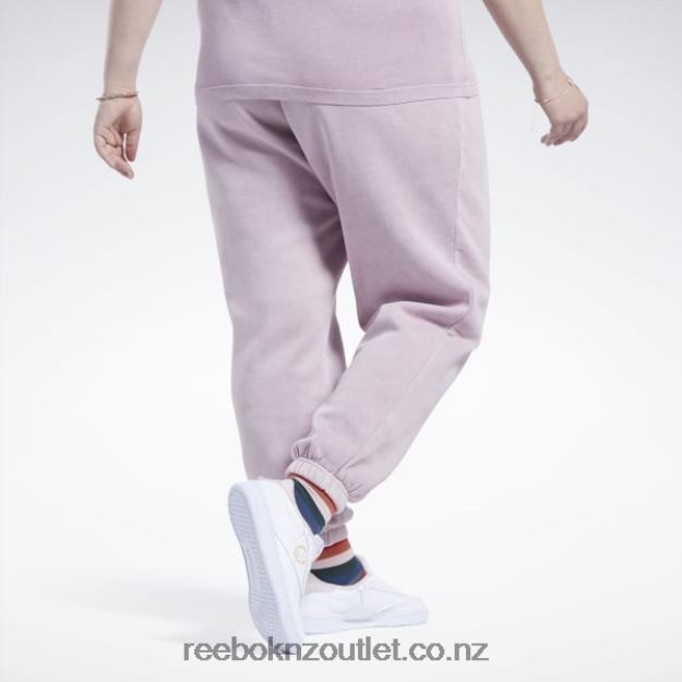 Infused Lilac 2B4626783 Classics Natural Dye Fleece Pants (Plus Size) Reebok Women