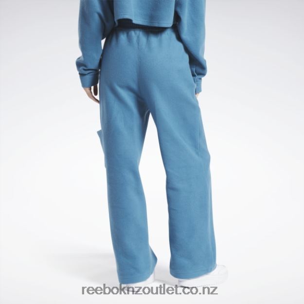 Steely Blue S23-R 2B4626524 Classics Reverse Fleece Wide Leg Pants Reebok Women