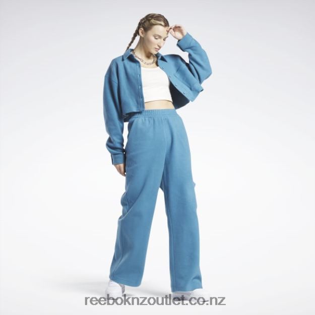 Steely Blue S23-R 2B4626524 Classics Reverse Fleece Wide Leg Pants Reebok Women