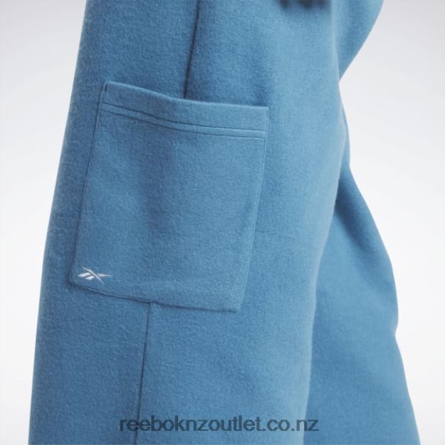 Steely Blue S23-R 2B4626524 Classics Reverse Fleece Wide Leg Pants Reebok Women