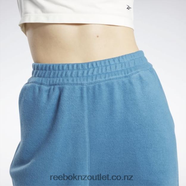 Steely Blue S23-R 2B4626524 Classics Reverse Fleece Wide Leg Pants Reebok Women