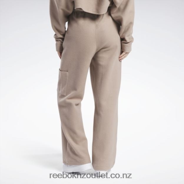 Taupe 2B4626259 Classics Reverse Fleece Wide Leg Pants Reebok Women