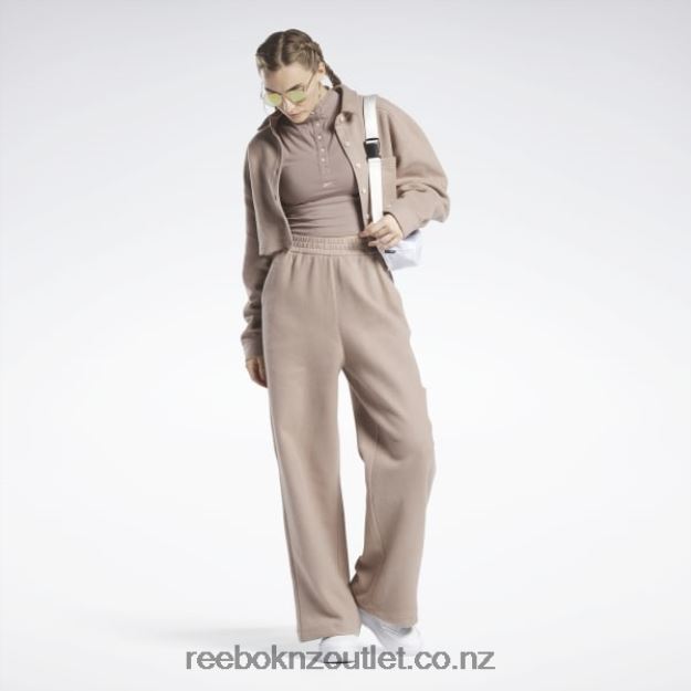 Taupe 2B4626259 Classics Reverse Fleece Wide Leg Pants Reebok Women