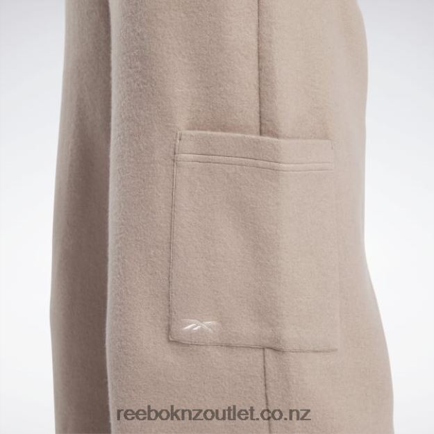 Taupe 2B4626259 Classics Reverse Fleece Wide Leg Pants Reebok Women