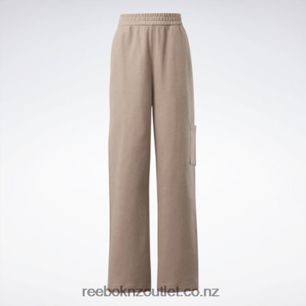 Taupe 2B4626259 Classics Reverse Fleece Wide Leg Pants Reebok Women
