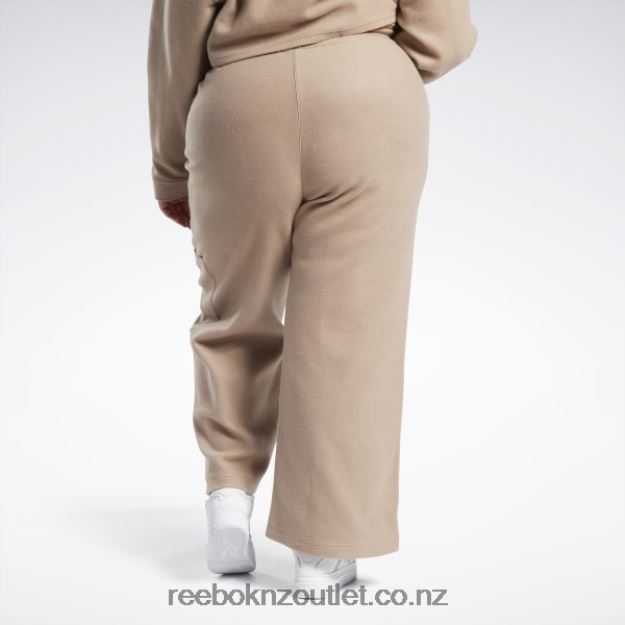 Taupe 2B4626819 Classics Reverse Fleece Wide Leg Pants (Plus Size) Reebok Women
