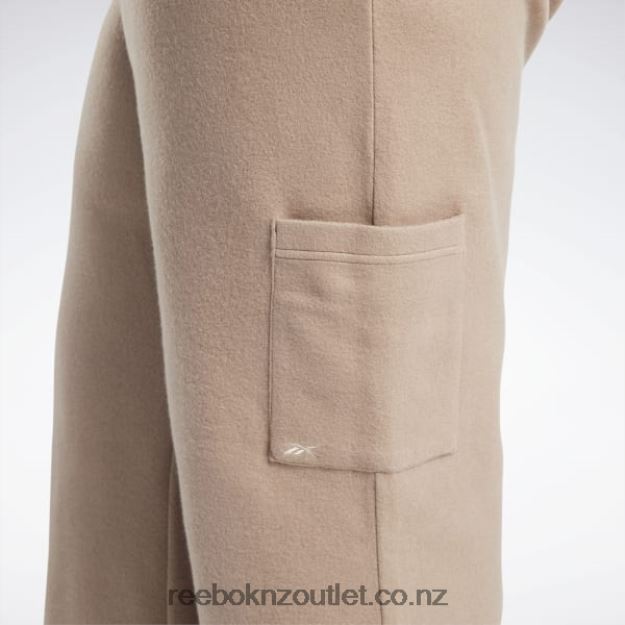 Taupe 2B4626819 Classics Reverse Fleece Wide Leg Pants (Plus Size) Reebok Women