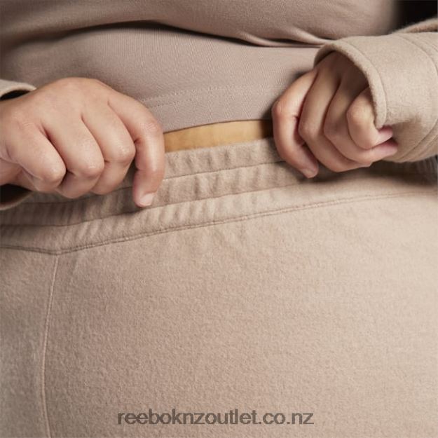 Taupe 2B4626819 Classics Reverse Fleece Wide Leg Pants (Plus Size) Reebok Women