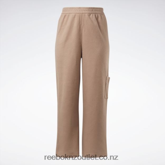 Taupe 2B4626819 Classics Reverse Fleece Wide Leg Pants (Plus Size) Reebok Women