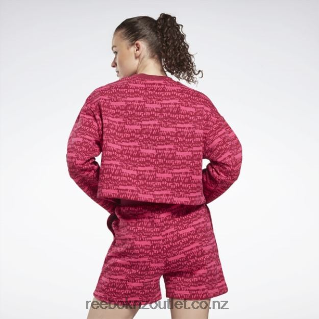 Pursuit Pink 2B4626990 MYT Printed Long Sleeve Cover-Up Reebok Women