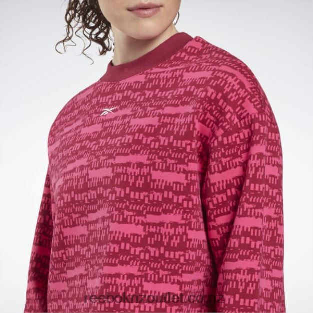 Pursuit Pink 2B4626990 MYT Printed Long Sleeve Cover-Up Reebok Women