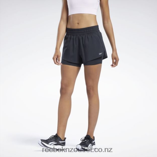 Black 2B4626400 Running Two-in-One Shorts Reebok Women