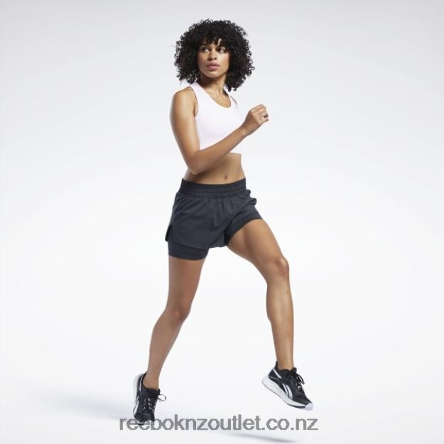 Black 2B4626400 Running Two-in-One Shorts Reebok Women