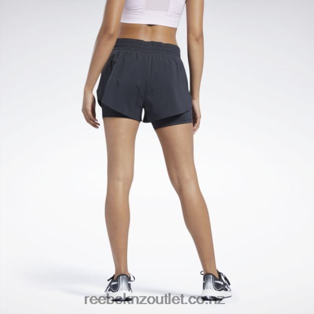 Black 2B4626400 Running Two-in-One Shorts Reebok Women