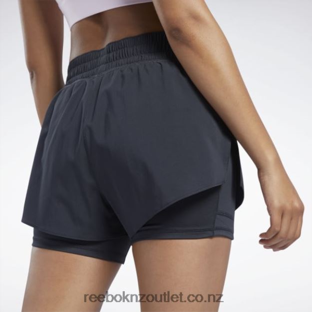 Black 2B4626400 Running Two-in-One Shorts Reebok Women