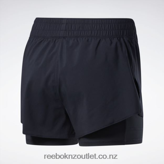 Black 2B4626400 Running Two-in-One Shorts Reebok Women