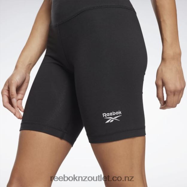 Black 2B4626436 Identity Fitted Logo Shorts Reebok Women