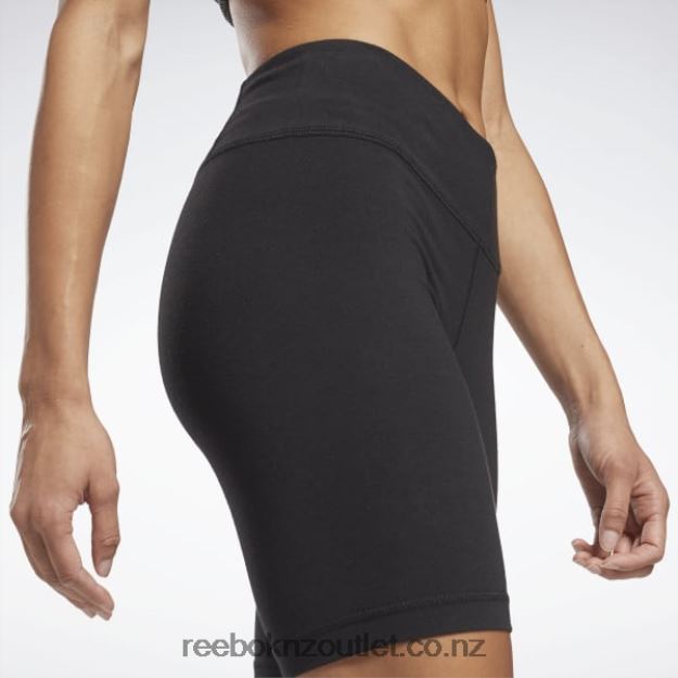 Black 2B4626436 Identity Fitted Logo Shorts Reebok Women