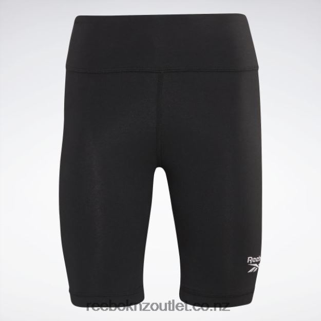 Black 2B4626436 Identity Fitted Logo Shorts Reebok Women