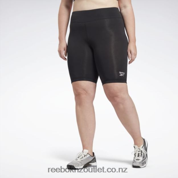 Black 2B4626601 Identity Fitted Logo Shorts (Plus Size) Reebok Women
