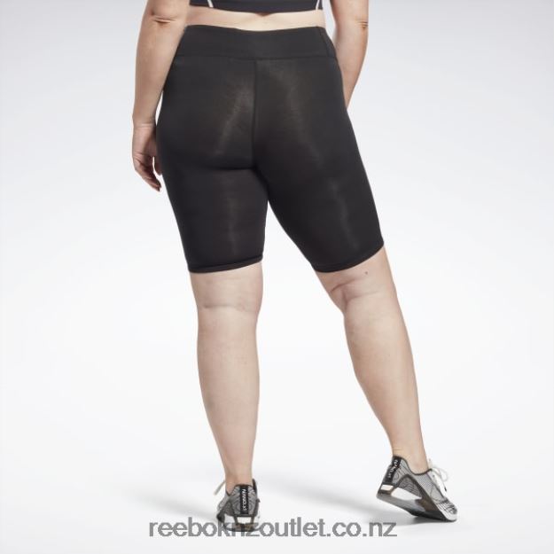 Black 2B4626601 Identity Fitted Logo Shorts (Plus Size) Reebok Women