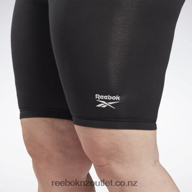 Black 2B4626601 Identity Fitted Logo Shorts (Plus Size) Reebok Women