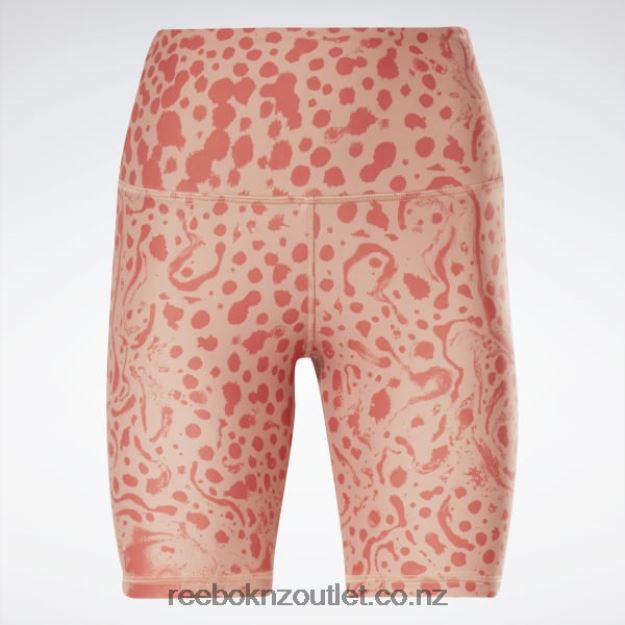 Canyon Coral 2B4626736 Lux Bold High-Waisted Modern Safari Print Shorts Reebok Women