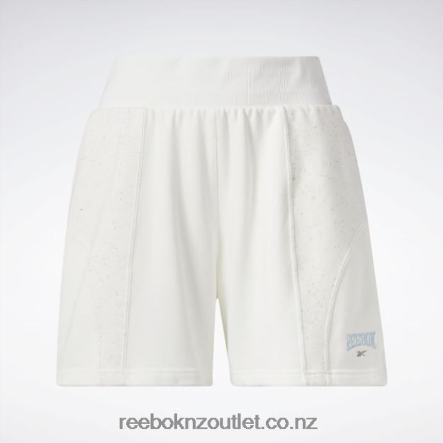 Chalk 2B4626700 Classics Varsity High-Rise Rib Shorts Reebok Women