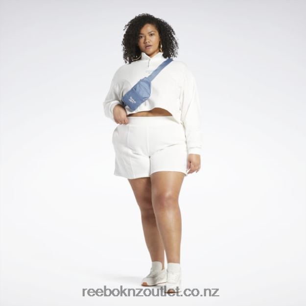 Chalk 2B4626869 Classics Varsity High-Rise Rib Shorts (Plus Size) Reebok Women