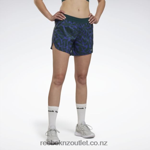 Forest Green 2B4626596 Running Printed Shorts Reebok Women