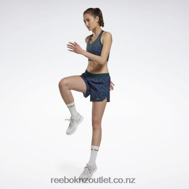 Forest Green 2B4626596 Running Printed Shorts Reebok Women