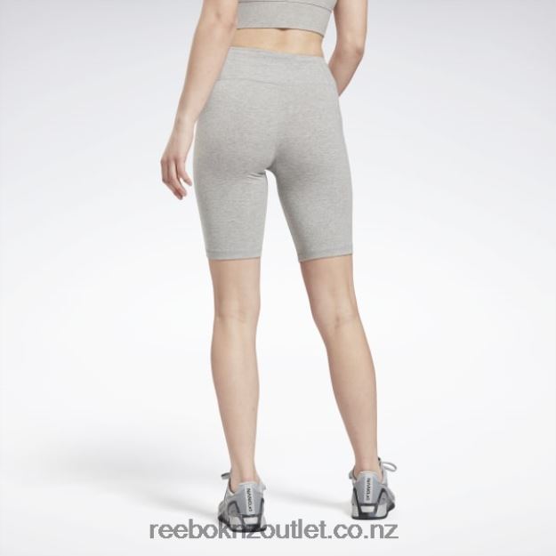 Medium Grey Heather 2B4626693 Identity Fitted Logo Shorts Reebok Women