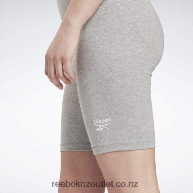 Medium Grey Heather 2B4626693 Identity Fitted Logo Shorts Reebok Women